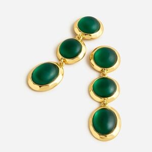 J. Crew Green and Gold Triple Drop Earrings